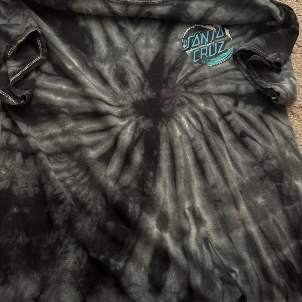 Santa Cruz Skateboards Black Tie-Dye Short Sleeve Tee